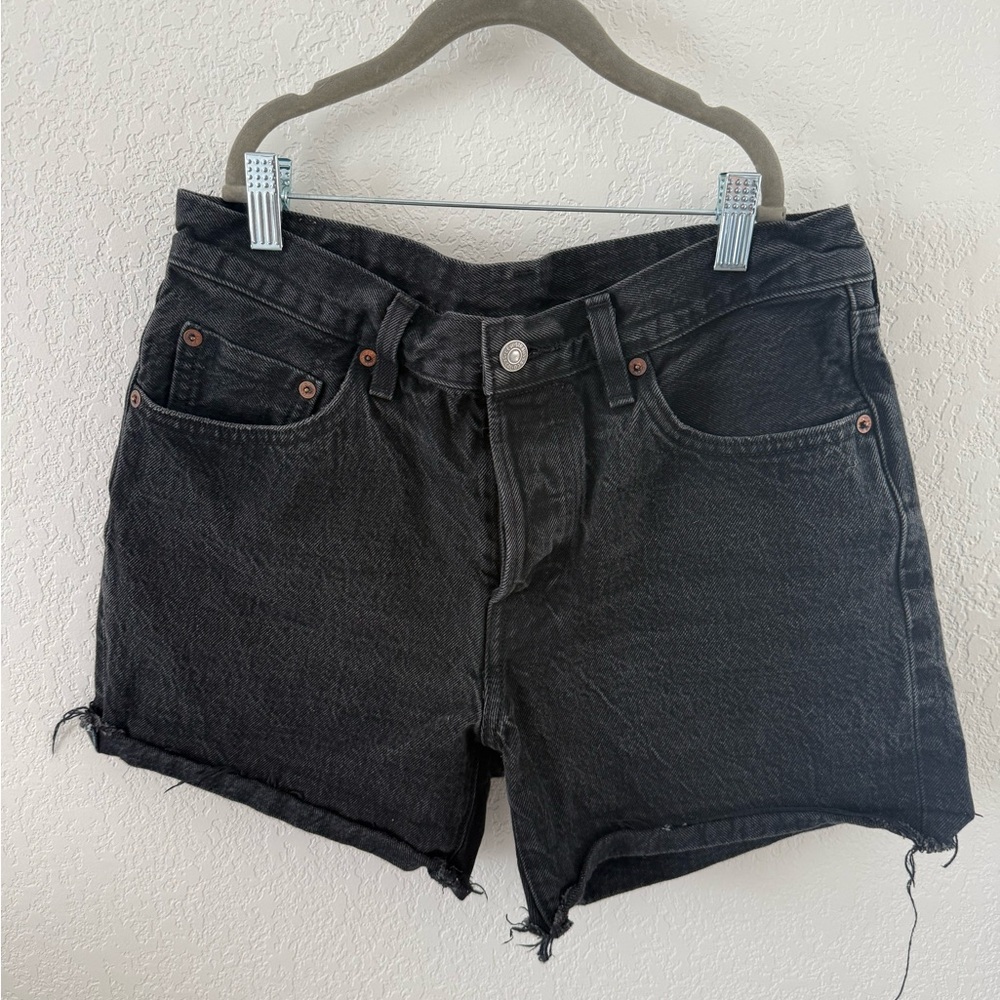 Levi's Black Cutoff High-Rise Denim Shorts